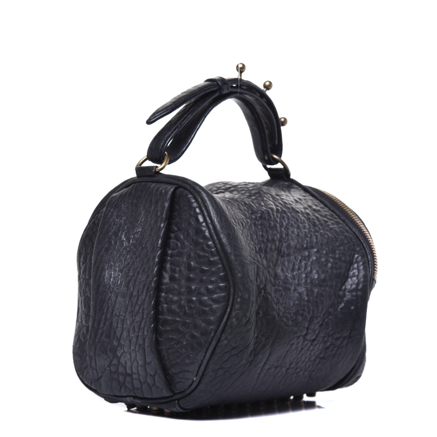 Alexander Wang Pebbled Lambskin Angela Pochette Black Antique Brass Hardware 3 of 8