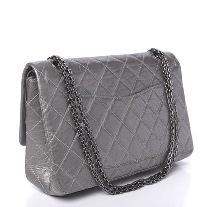 Chanel Metallic Aged Calfskin Quilted 2.55 Reissue 227 Flap Argent Fonce 3 of 11