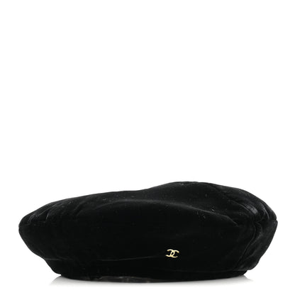 Chanel Velvet Beret Hat S Black 1 of 9