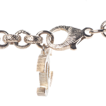 Chanel Metal Crystal Cha-Nel Logo Necklace Gold 5 of 6