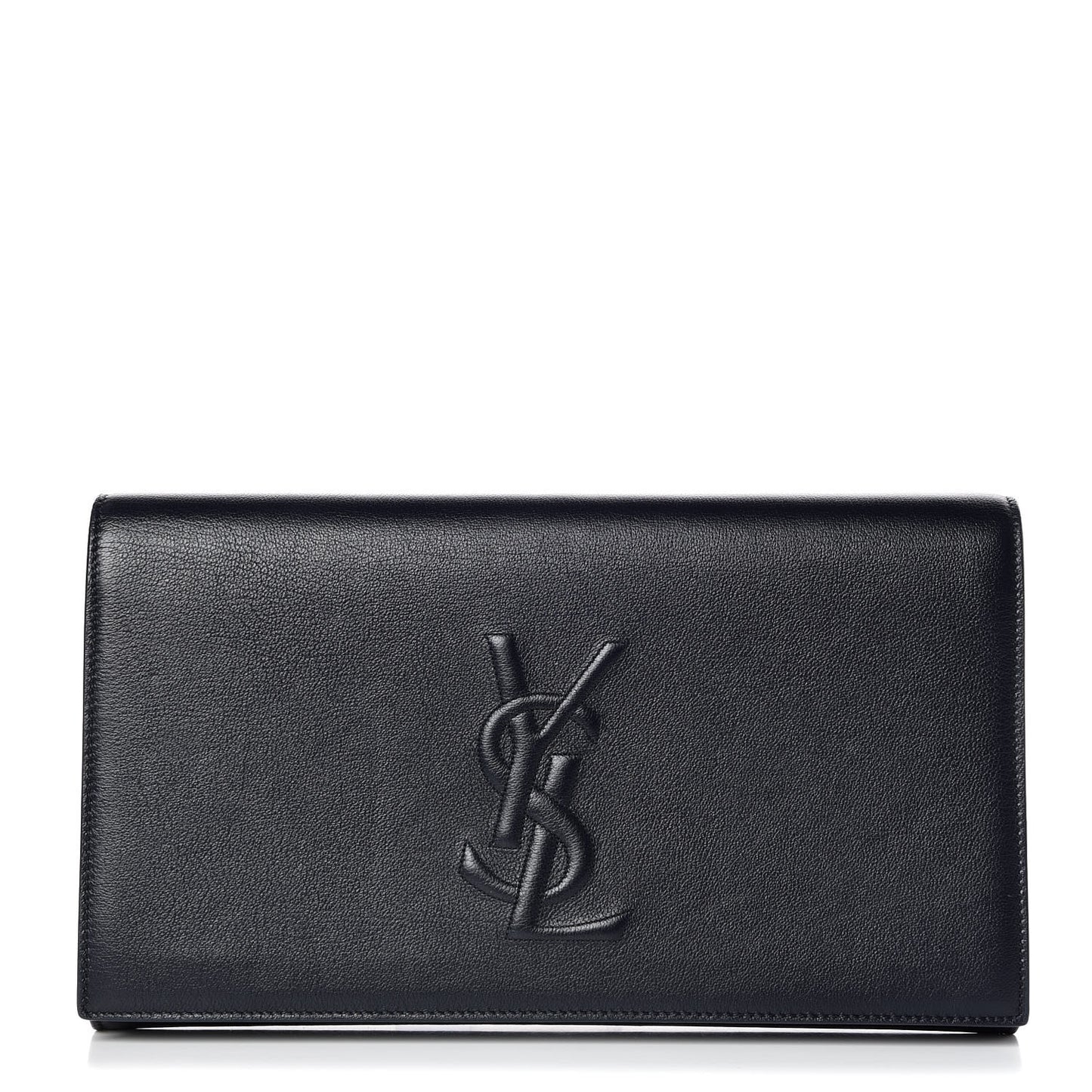 Calfskin Large Belle De Jour Clutch Deep Marine