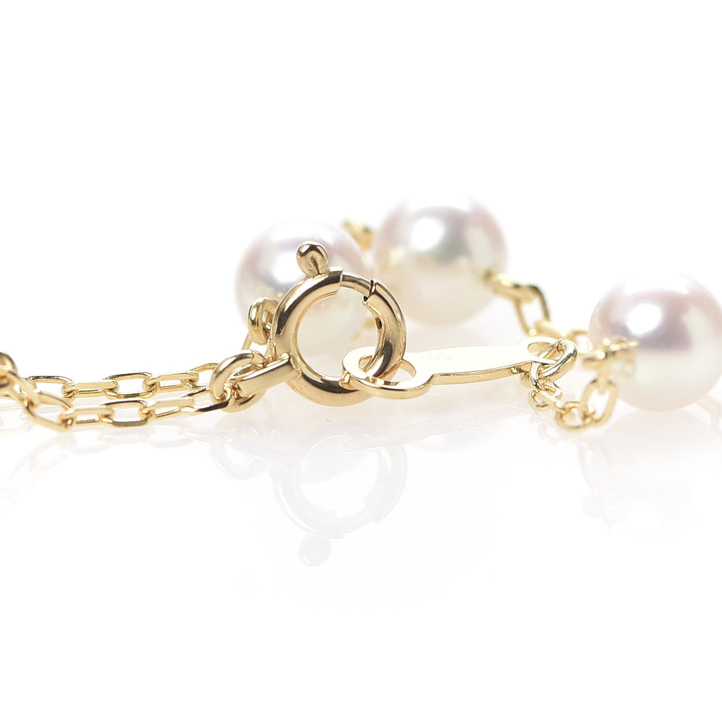 18K Yellow Gold Akoya Pearl 5mm Station Bracelet