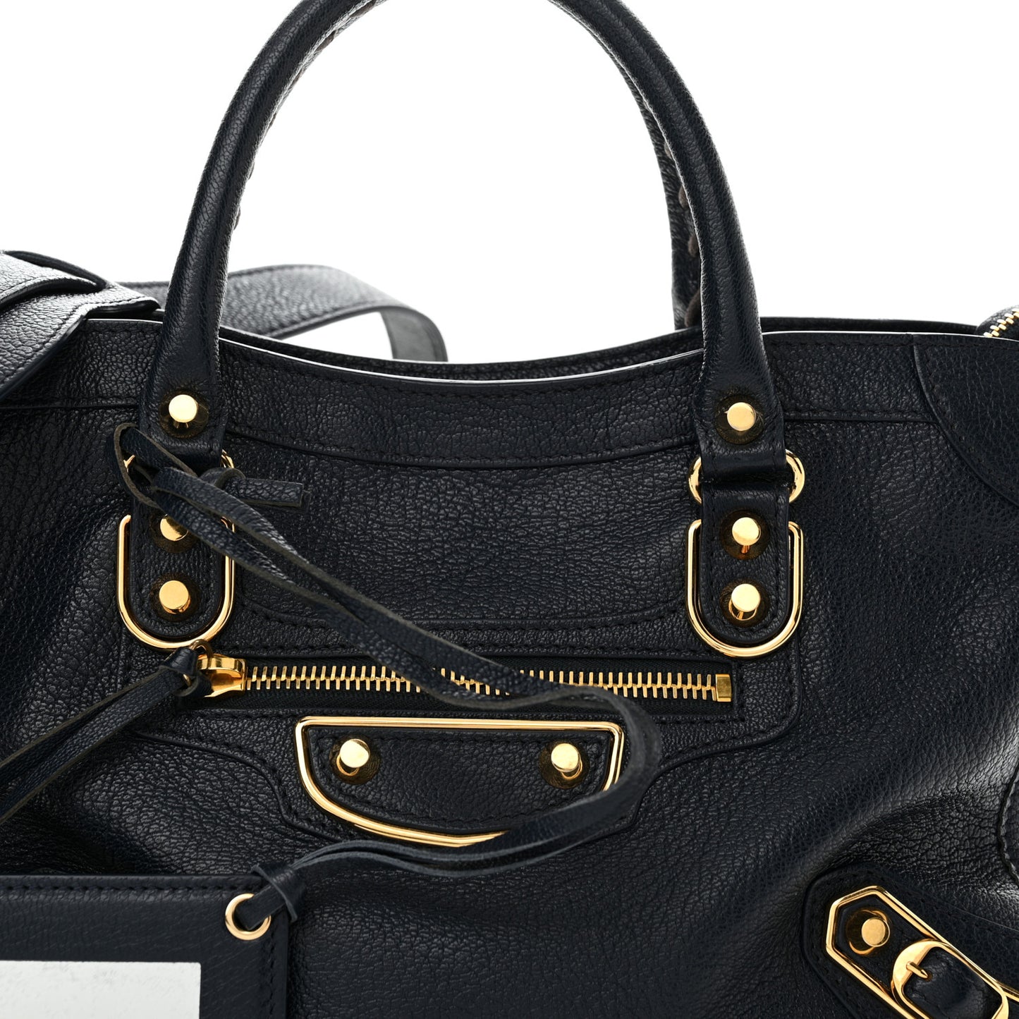 Chevre Gold Metallic Edge Hardware S City Bleu Nuit Dark Sea