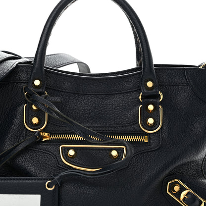 Balenciaga Chevre Gold Metallic Edge Hardware S City Bleu Nuit Dark Sea 9 of 13