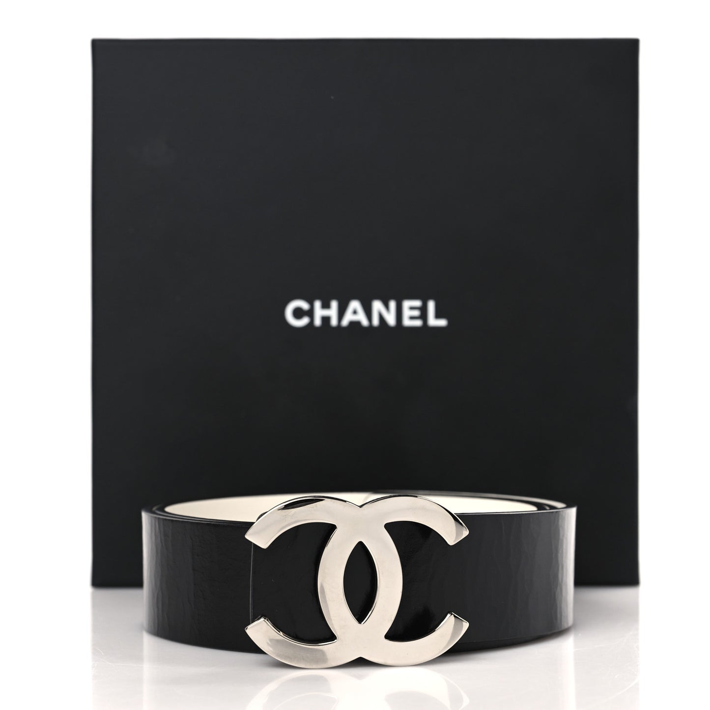 Calfskin CC Reversible Belt 80 32 Black White