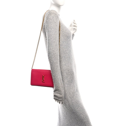Saint Laurent Grain De Poudre Monogram Chain Wallet Bubblegum Bubblegum 2 of 9