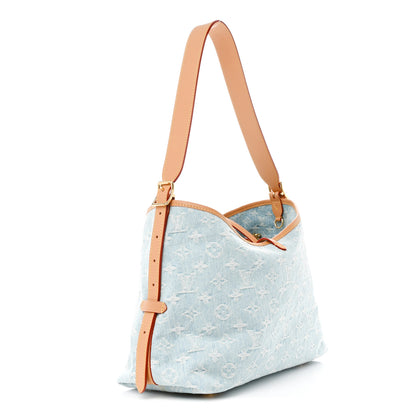 Louis Vuitton Monogram Denim CarryAll PM Sky Blue 4 of 10