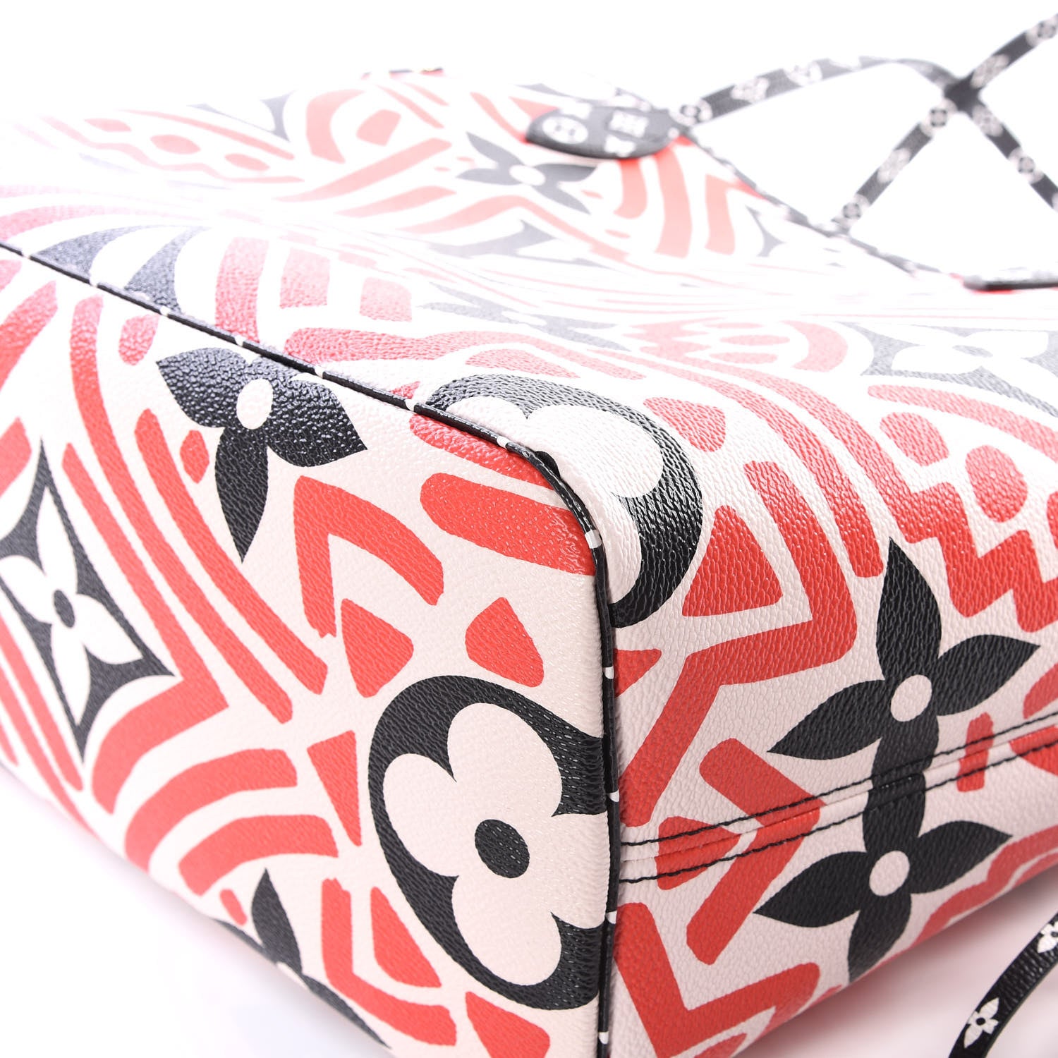 Louis Vuitton Monogram Giant Crafty Neverfull MM Creme Rouge Black 6 of 11