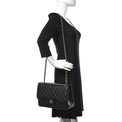 Chanel Caviar Quilted Jumbo Double Flap Black 2 of 11