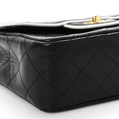 Chanel Lambskin Quilted Mini Square Flap Bag Black White 10 of 11
