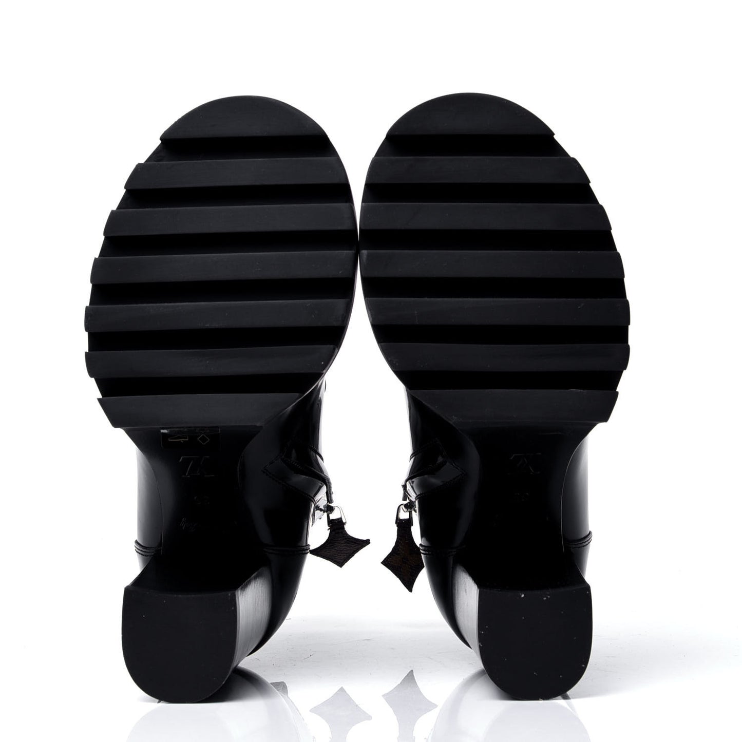 Patent Calfskin Monogram Star Trail Ankle Boots 36 Black