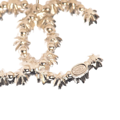 Chanel Crystal CC Earrings Gold Black Blue 4 of 5