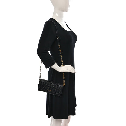 Miu Miu Nappa Matelasse Wallet On Chain Black 2 of 10