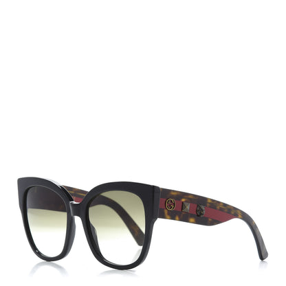 Gucci Acetate Square Frame Web Sunglasses GG0059S Black Tortoise 1 of 8