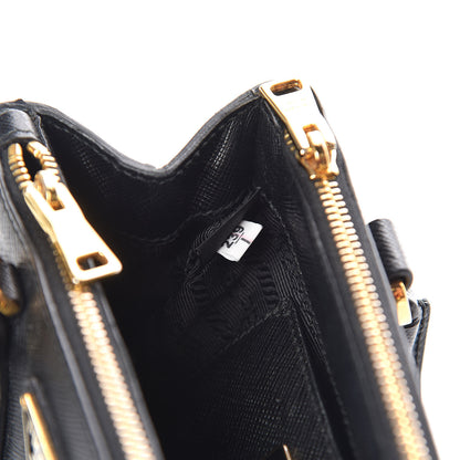 Prada Saffiano Lux Micro Galleria Double Zip Tote Black 8 of 19