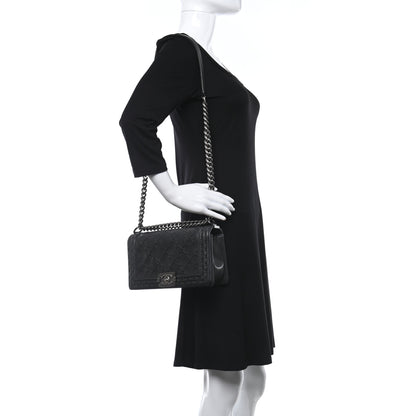 Chanel Caviar Stitched Medium Boy Flap Blue 2 of 9