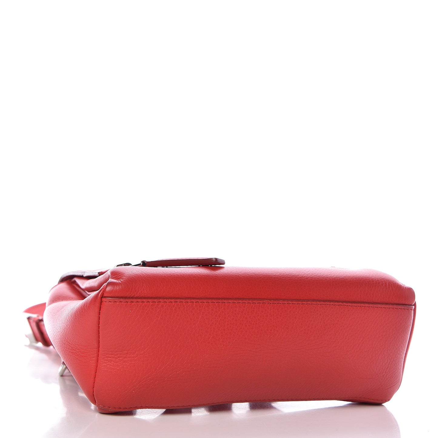 Waxy Grained Calfskin Mini Pandora Pure Flap Bag Medium Red