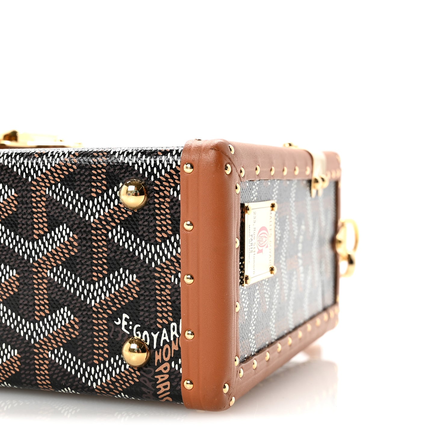 Goyardine Cassette Trunk Bag Black Gold