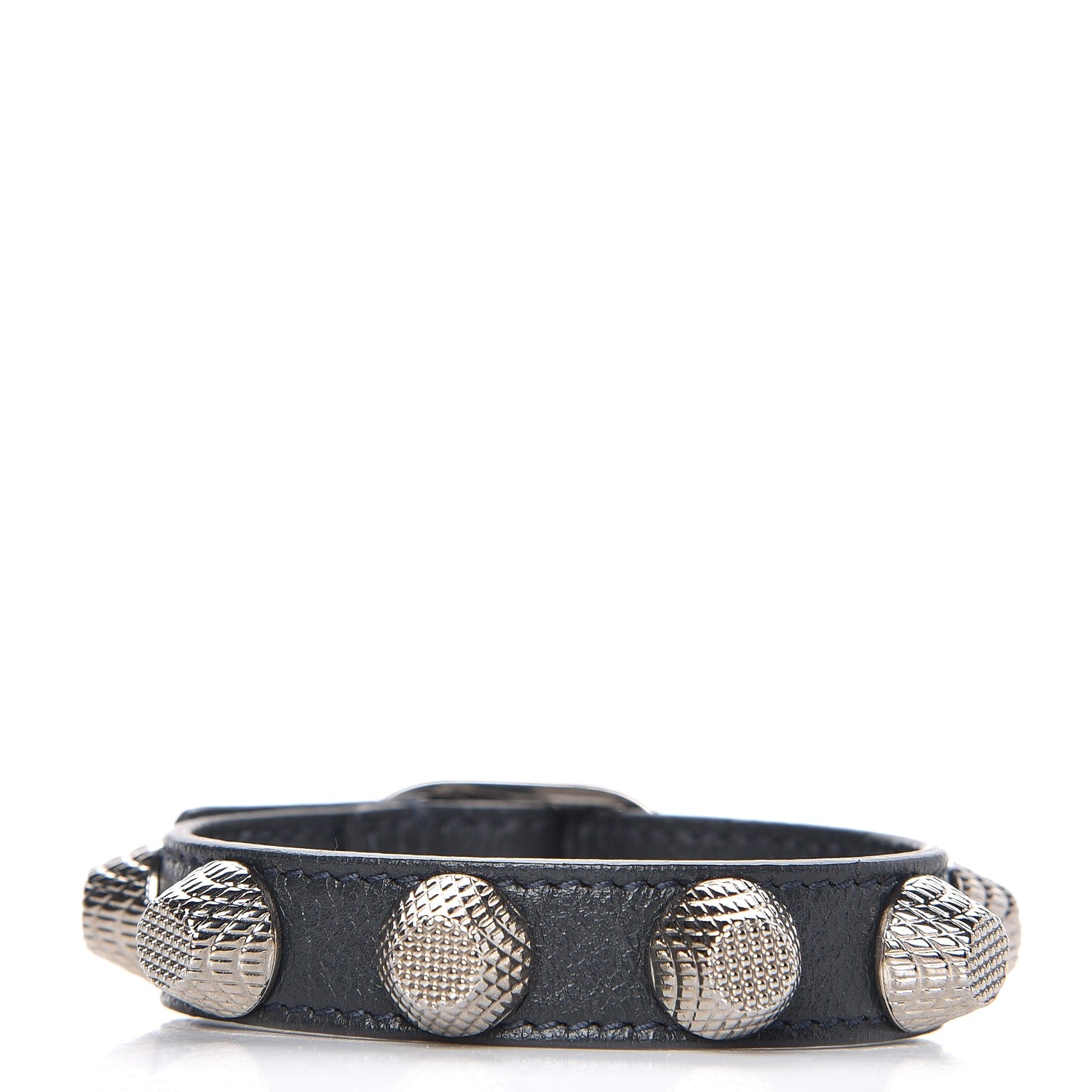 Balenciaga Agneau Giant 12 Silver Hardware Stud M Bracelet Dark Night 1 of 7