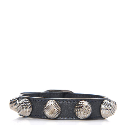 Balenciaga Agneau Giant 12 Silver Hardware Stud M Bracelet Dark Night 1 of 7