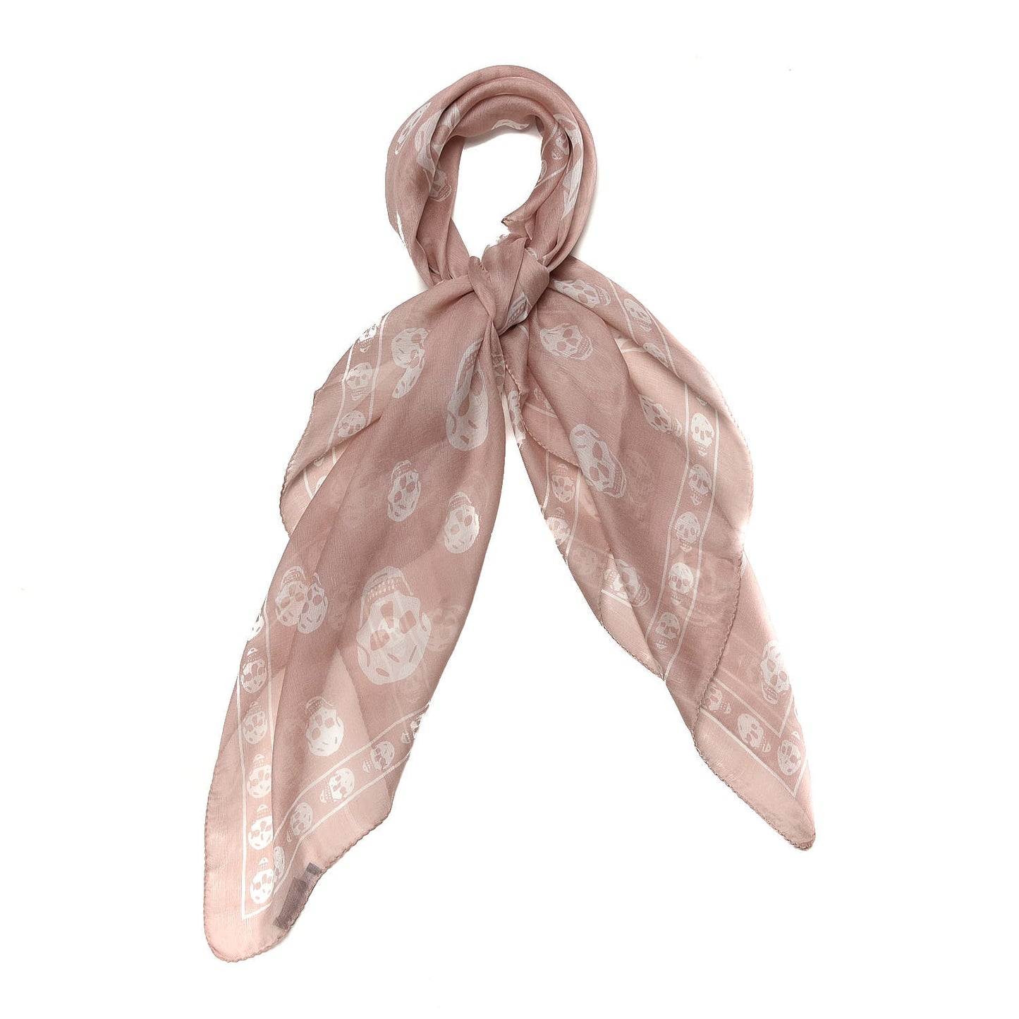 Silk Chiffon Skull Scarf Pink