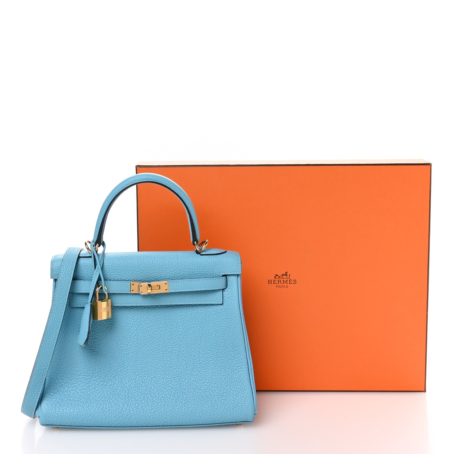 Hermes Togo Kelly Retourne 25 Bleu Du Nord 11 of 11
