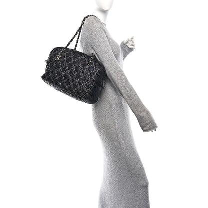 Chanel Nylon Quilted Tweed Stitch Bubble Camera Case Black 2 of 11