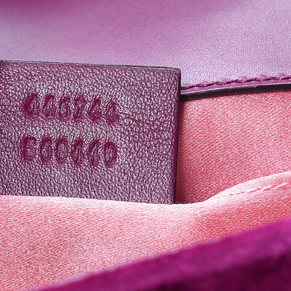 Gucci Velvet Matelasse Mini GG Marmont Shoulder Bag Fuchsia Violet Cyclamen 7 of 9