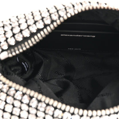 Alexander Wang Mesh Crystal Rhinestone Mini Heiress Pouch Black Silver 5 of 9