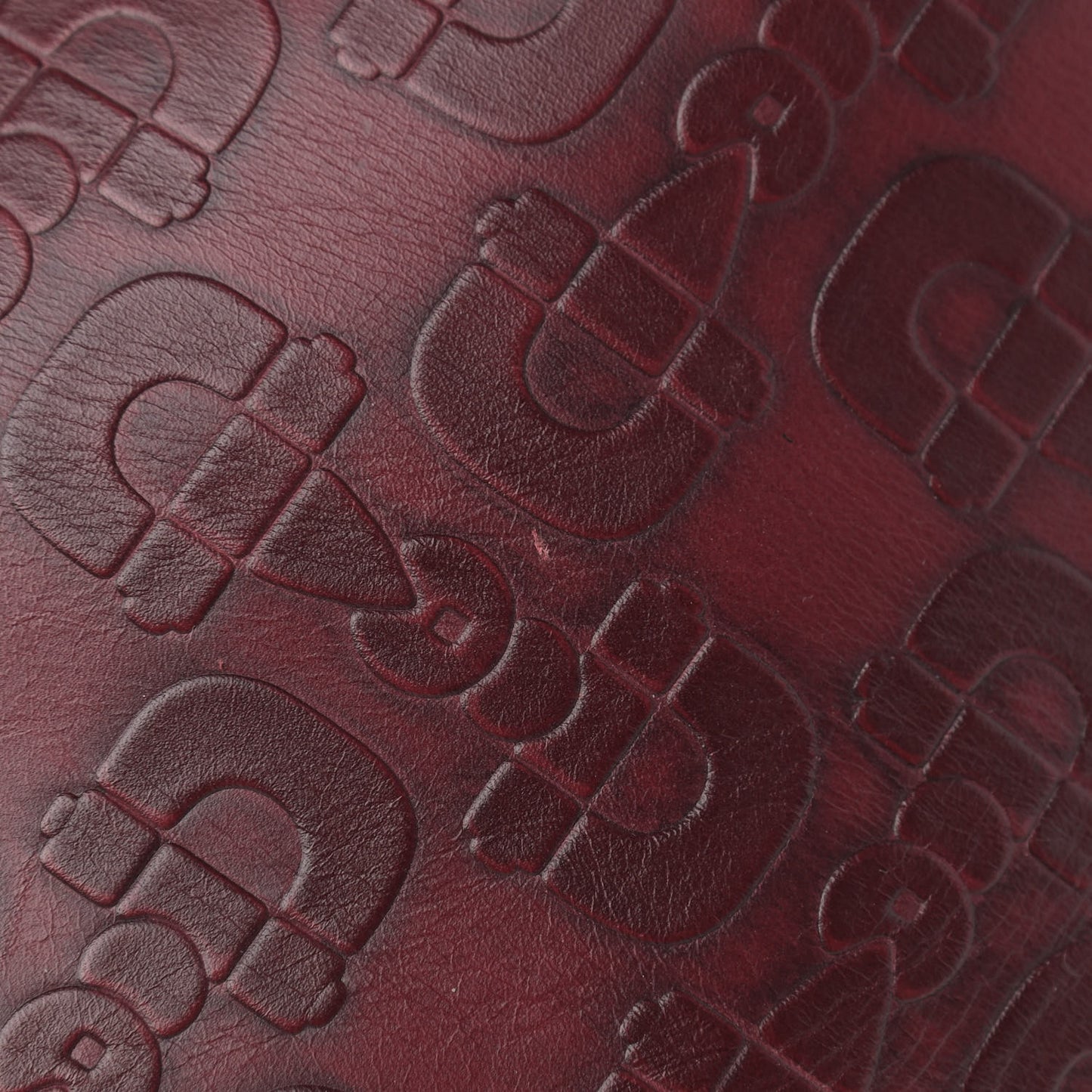 Calfskin Horsebit Embossed Glam Hobo Burgundy
