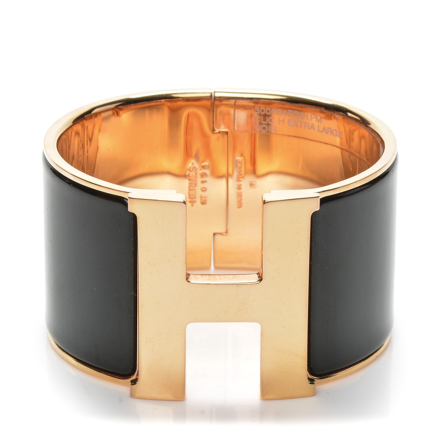 Hermes Enamel Extra Wide Clic Clac H Bracelet PM Black 1 of 4