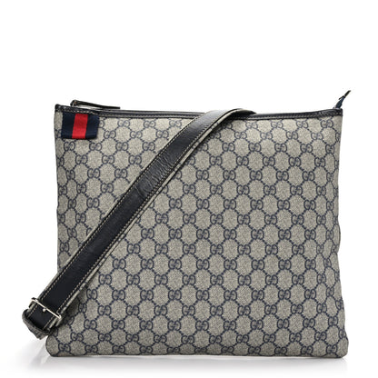 Gucci GG Supreme Monogram Web Messenger Beige Blue 1 of 9