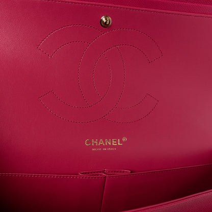 Chanel Caviar Quilted Jumbo Double Flap Dark Pink 6 of 12