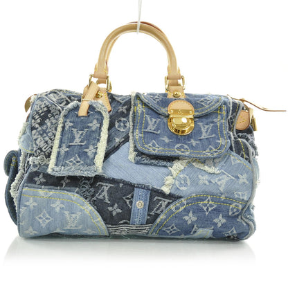 Louis Vuitton Denim Patchwork Speedy 30 Blue 1 of 8