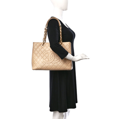 Chanel Caviar Quilted Grand Shopping Tote GST Beige Clair 2 of 10