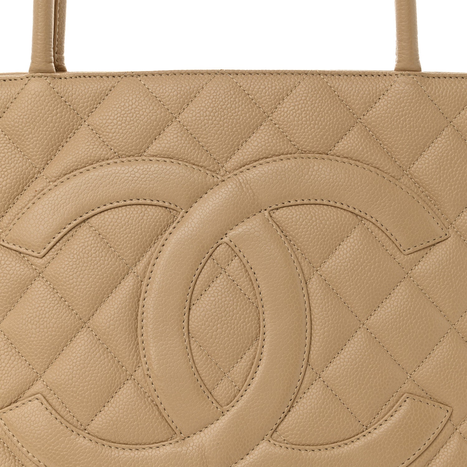 Chanel Caviar Quilted Medallion Tote Beige 8 of 12