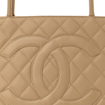 Chanel Caviar Quilted Medallion Tote Beige 8 of 12