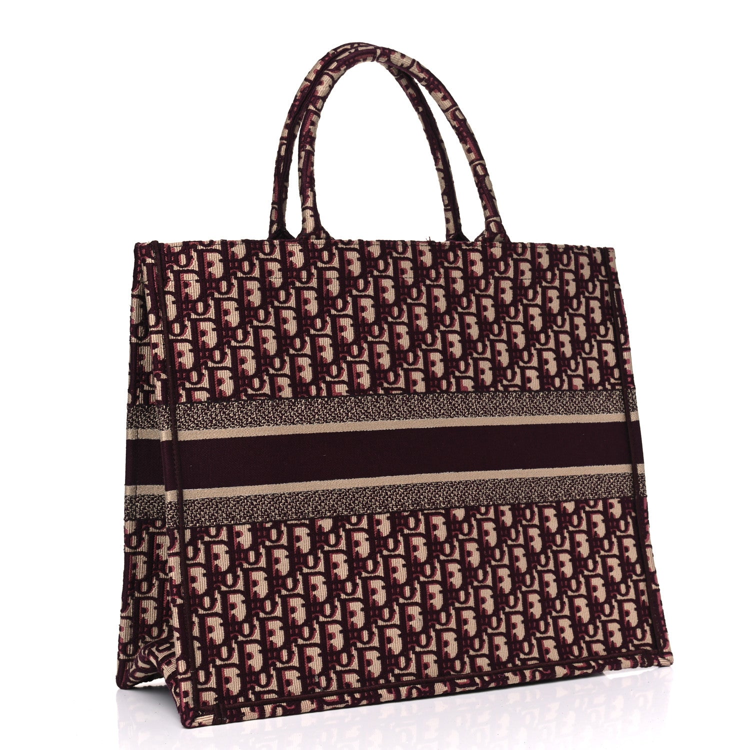 Christian Dior Oblique Large Book Tote Burgundy Multicolor 2 of 5