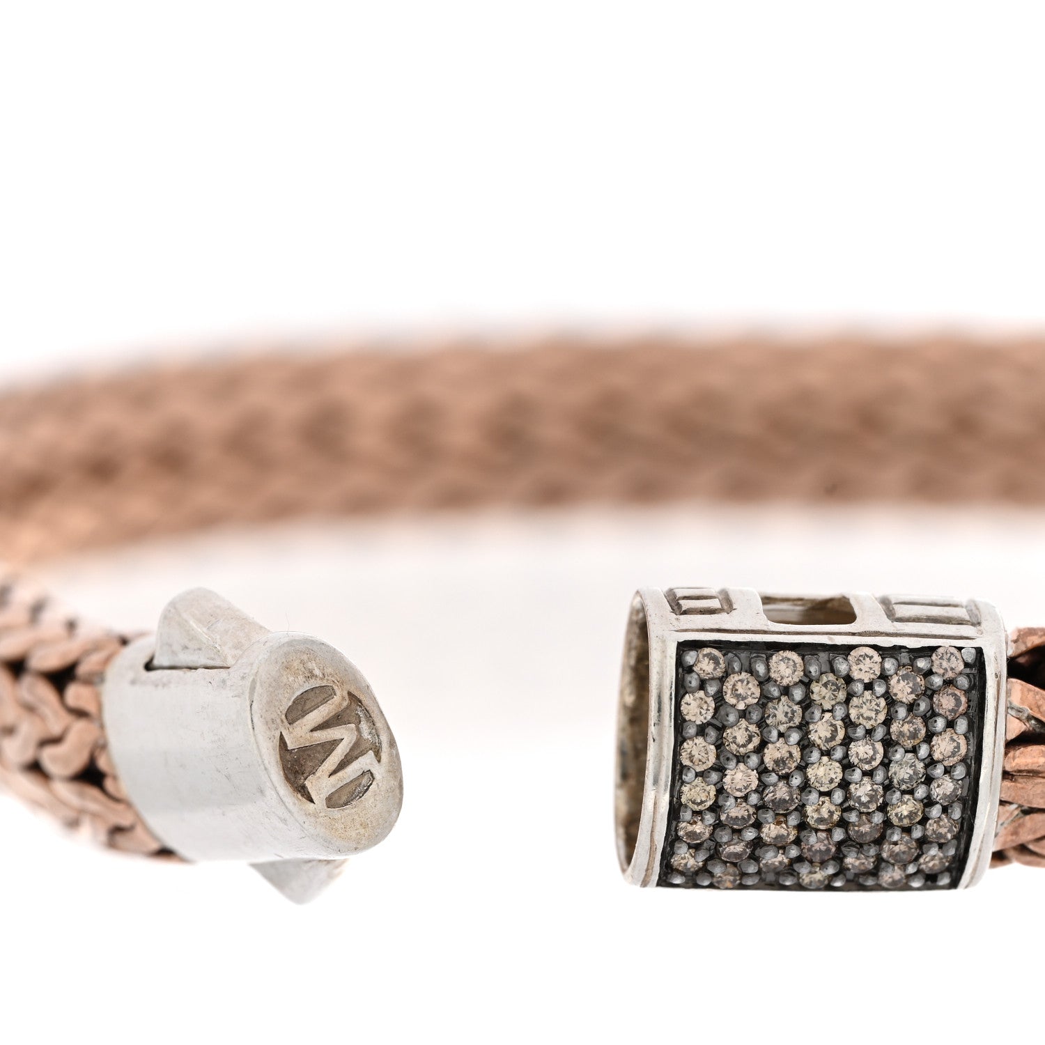 John Hardy Sterling Silver Bronze Champagne Diamond 7.5mm Classic Chain Bracelet 4 of 4