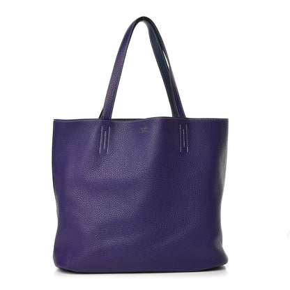 Hermes Taurillon Clemence Double Sens 36 Reversible Tote Iris Bleu De Malte 1 of 20