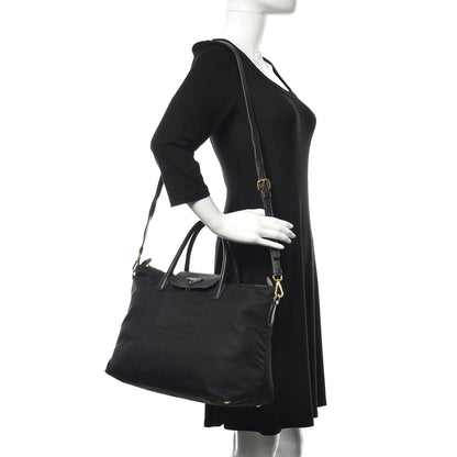 Prada Tessuto Nylon Saffiano Tote Black 2 of 15
