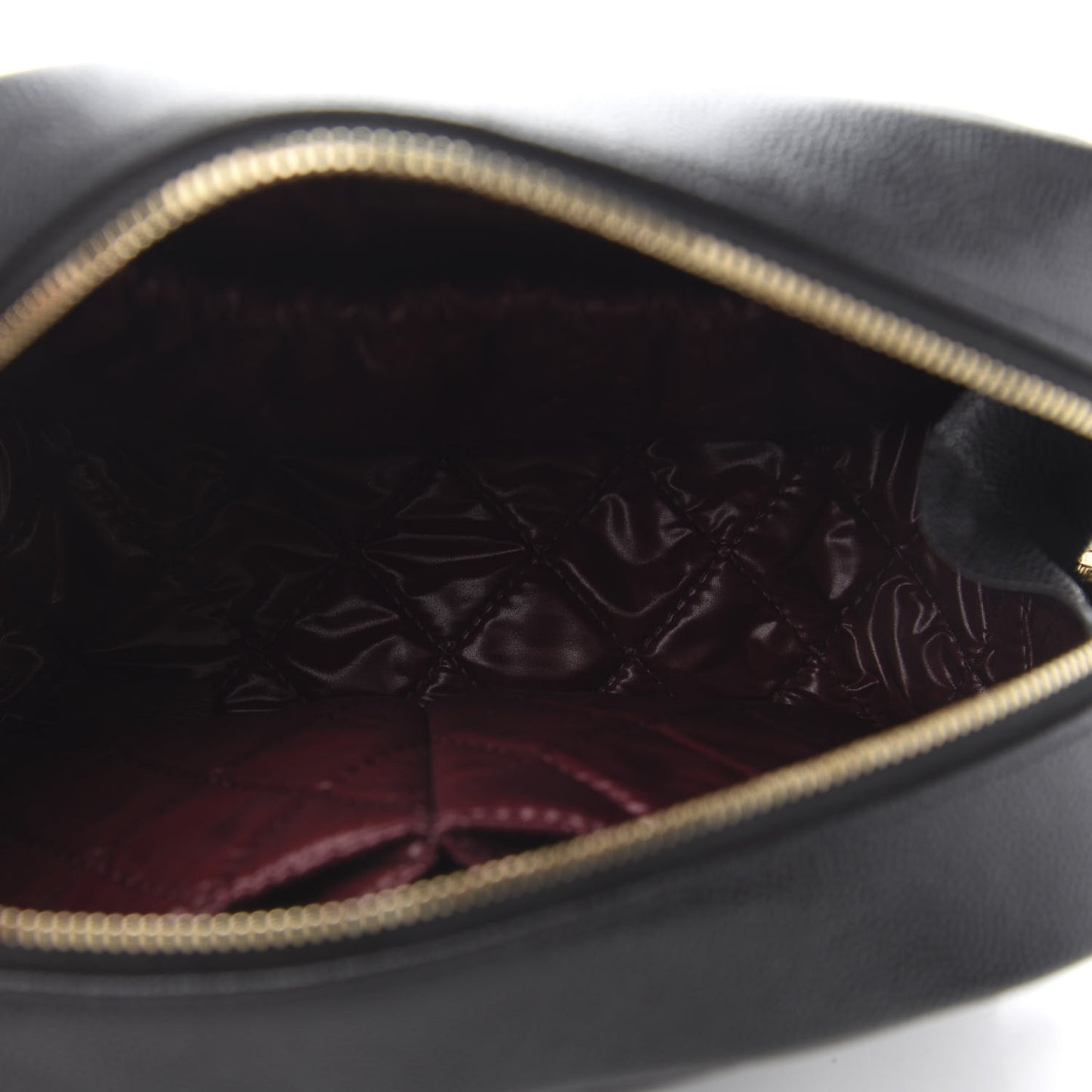 Caviar Quilted Curvy Pouch Cosmetic Case Black