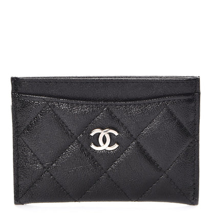 Chanel Glazed Calfskin Quilted Card Holder Black 1 of 8