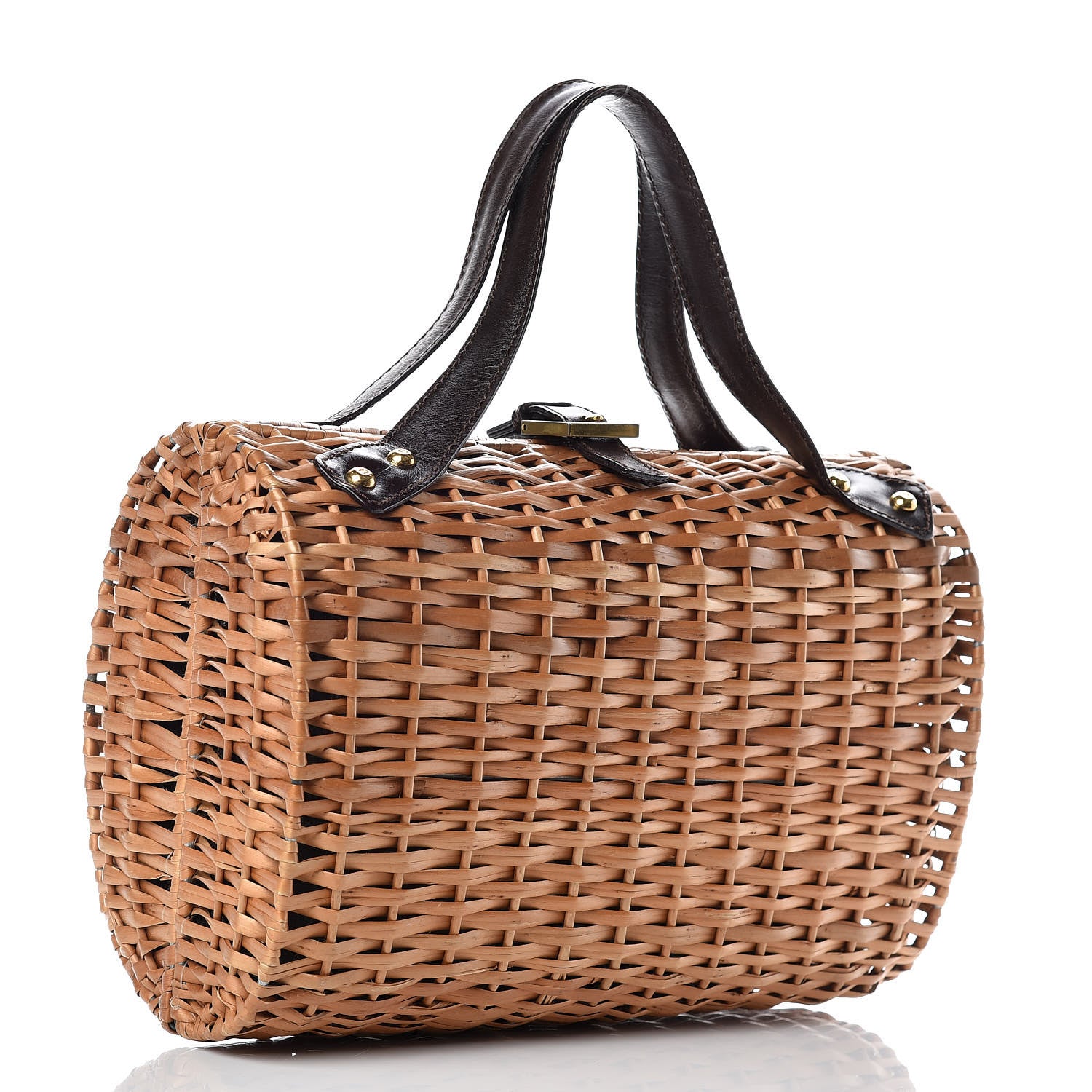 Fendi Woven Straw Wicker Bag Brown 3 of 13