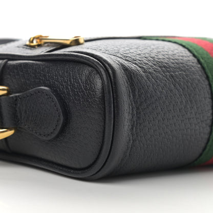 Gucci Calfskin Web Mini Ophidia Shoulder Bag Black 9 of 12