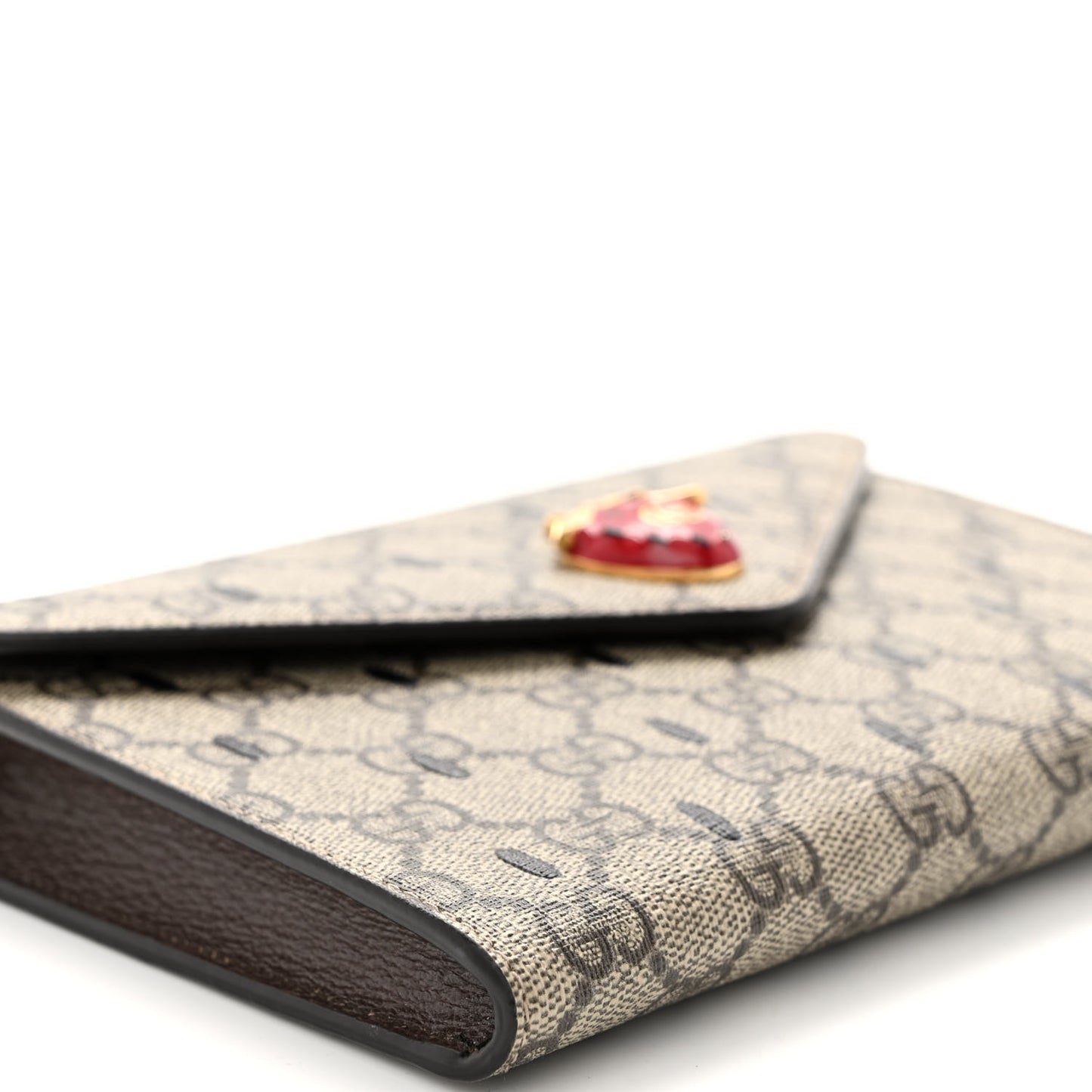 GG Supreme Monogram Strawberry Seed Textured Dollar Calfskin Enamel Double G Strawberry Wallet On Chain Beige Ebony Black New Acero Hibiscus Red