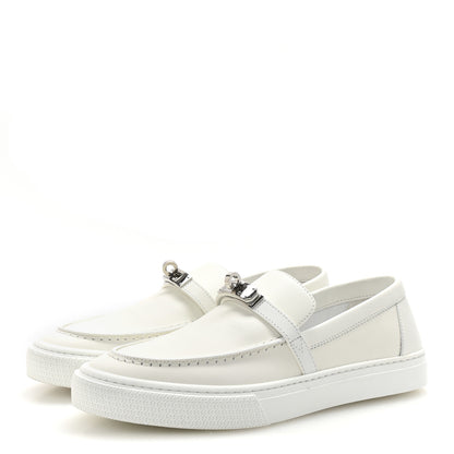 Hermes Calfskin Game Slip On Sneakers 38 White 4 of 9