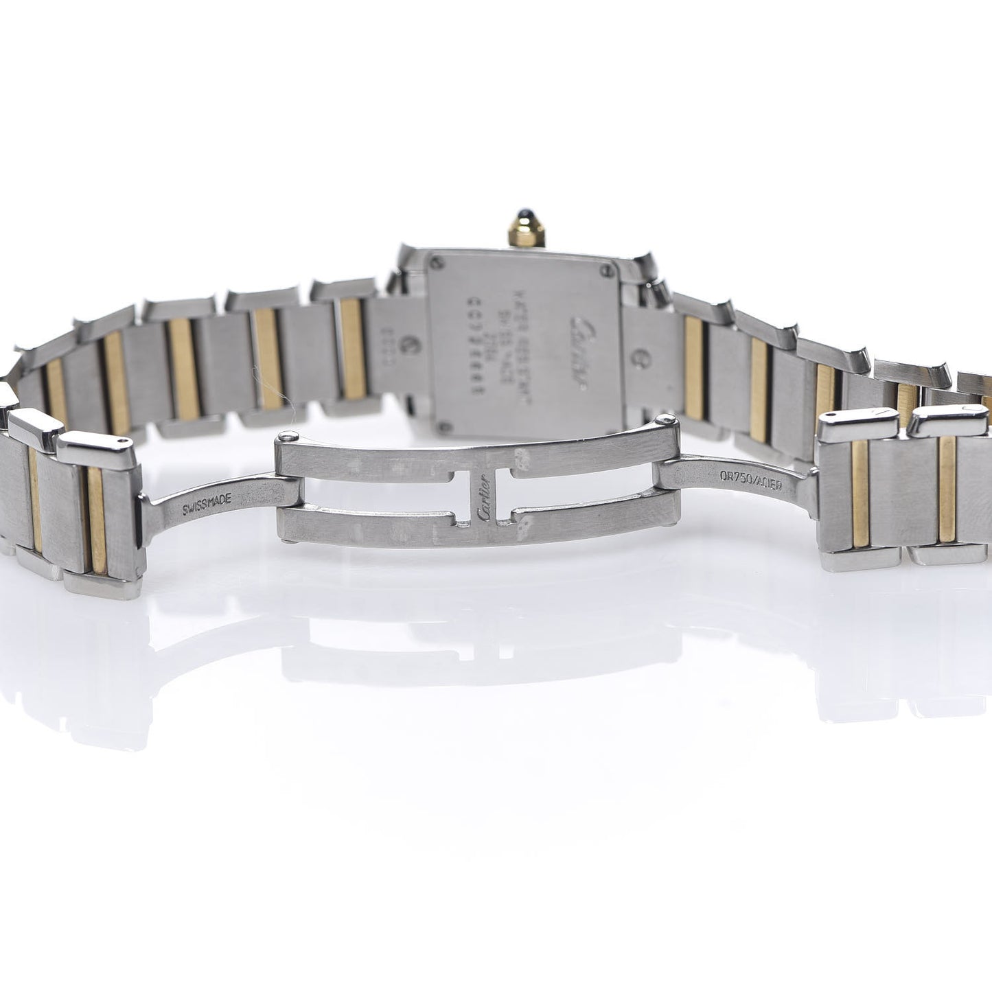Stainless Steel 18K Yellow Gold 20mm Tank Francaise Quartz Watch