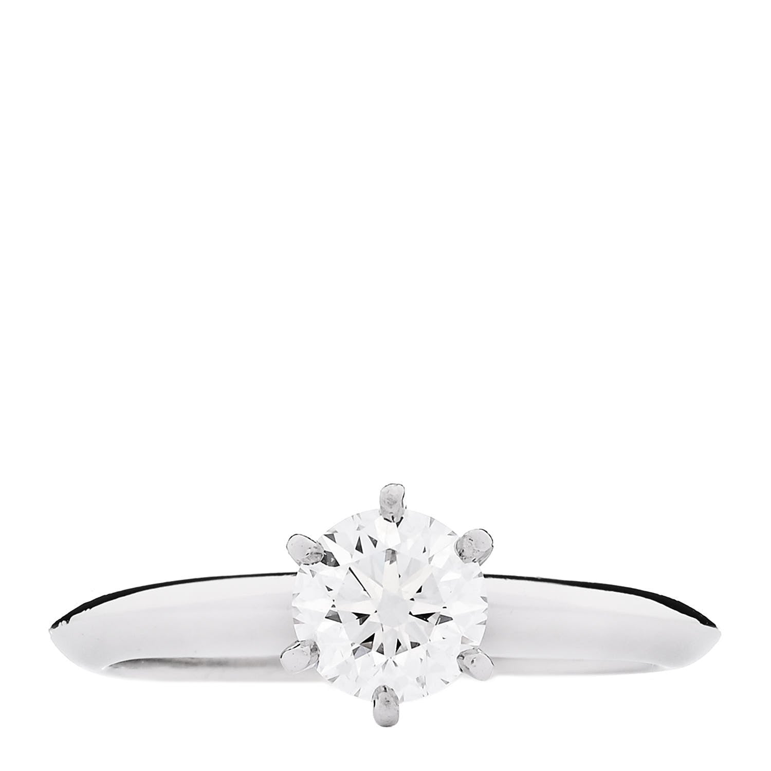 Tiffany Platinum Diamond .64ct Solitaire Engagement Ring 49 4.75 1 of 6
