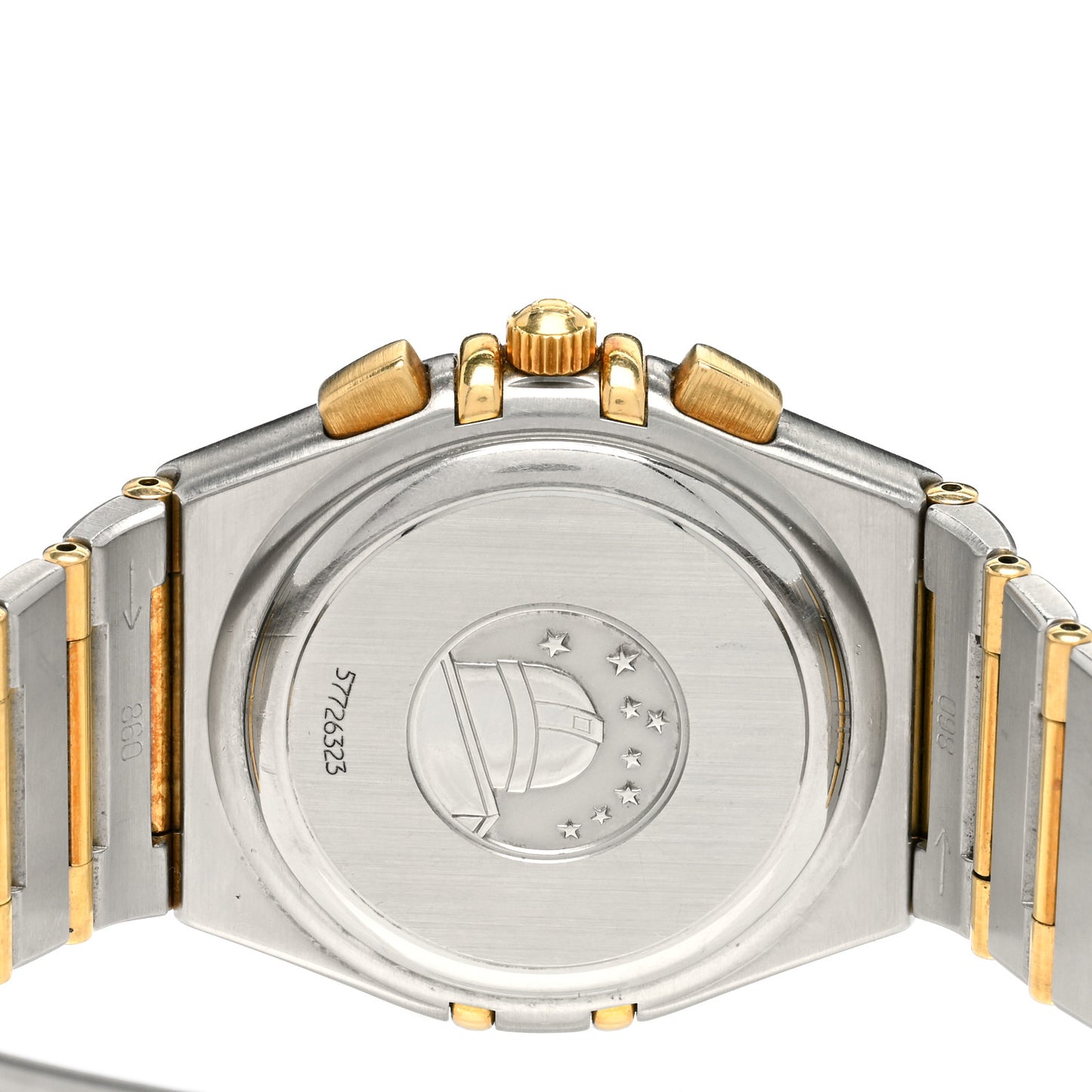 Stainless Steel 18K Yellow Gold 37mm Constellation Chronograph Quartz Watch White 1242.30.00